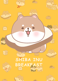 可愛寶貝柴犬/早餐/吐司/黃色4