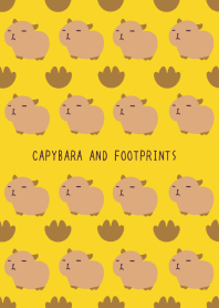 CAPYBARA AND FOOTPRINTS-YELLOW