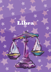 Libra constellation on purple
