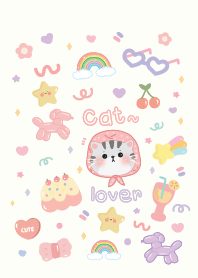 We love cat : minimal pastel