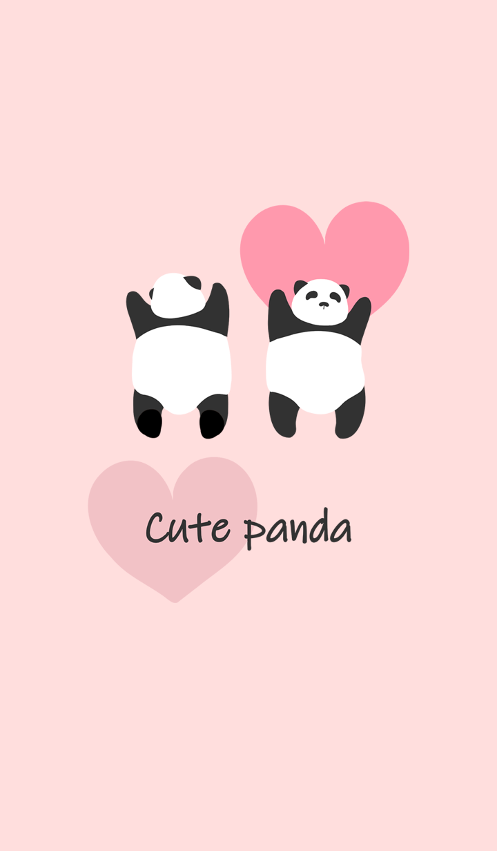 Cute caring panda