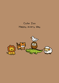 Cute minimalist zoo2(milk tea color)