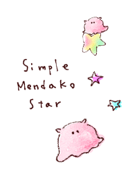 シンプル めんだこ 星 ホワイト ブルー