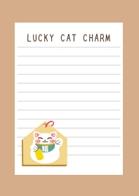 LUCKY CAT CHARM NOTEBOOK-CAFEMOCHA COLOR
