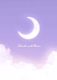 Cloud & Crescent Moon  - Purple 05