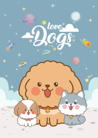 Dog Love Galaxy Blue