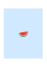 シンプル　スイカ　赤と黄