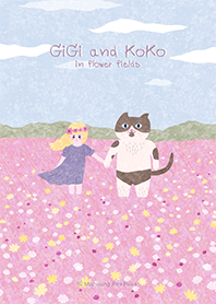 GiGi and KoKo in flower fields