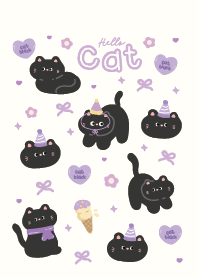 แมวดำน่ารัก สีม่วงสดใส :D