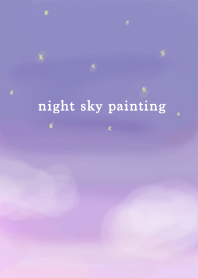 night sky painting - Purple Pink -