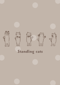 Standing cats -mocha beige- dot