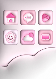 Simple 3D puffy icons- Pink