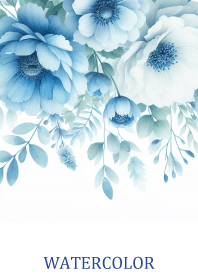 WATERCOLOR-LIGHT BLUE FLOWER 4