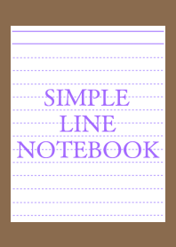 SIMPLE PURPLE LINE NOTEBOOK/BROWN