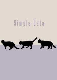 シンプルな猫:パープルベージュ