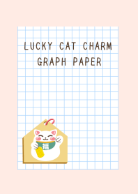 LUCKY CAT CHARM GRAPH PAPER-LIGHT PINK