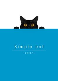 simple black cat/cyan blue