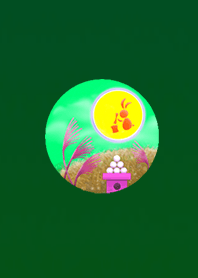 Full moon window Green Blue