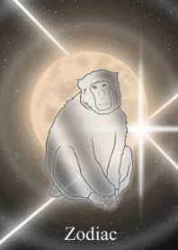 Zodiac monkey and moon JPN