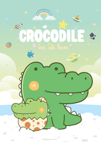 Crocodile Seaside Pastel Green