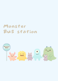 Monster Waiting for the Bus/blue
