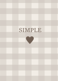 SIMPLE HEART -greige check-