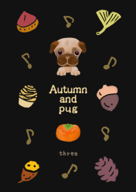 Autumn fruit and pug design03