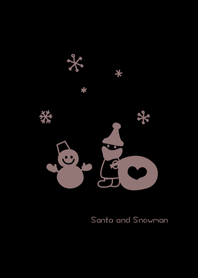 Santa claus and Snowman and Snow