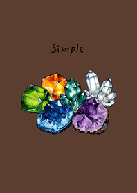 Simple Crystal Stone(dark brown)