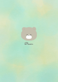 Simple Bear Water color  yellow Green