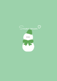 スノーマン × くすみカラー（緑）