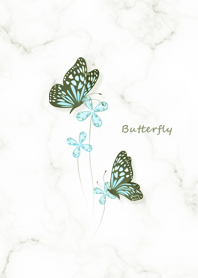 Simple dancing butterflies green07_2