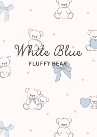 FLUFFY BEAR White Blue