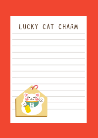 LUCKY CAT CHARM NOTEBOOK-RED