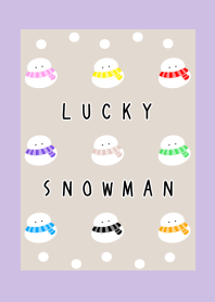 NINE LUCKY SNOWMEN-SNOWMAN-DUSTY PURPLEj