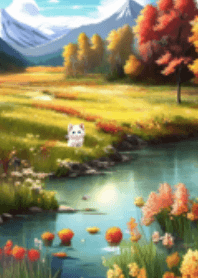 Cat and beautiful nature