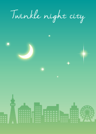 Twinkle night city green