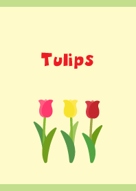 simple tulips on moss green JP