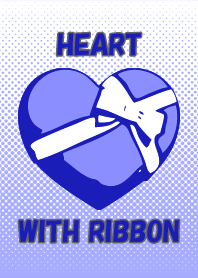 THE NAVY BLUE HEART WITH RIBBON