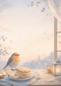 Apricot Robin Apple Scone Window