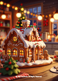 クリスマスの夜にお菓子の家