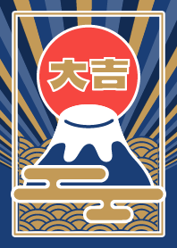 Lucky Mt.Fuji/ Indigo x Red x Gold
