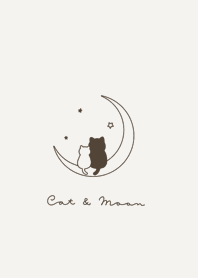 Pair Cats & Moon/ dar kbrown