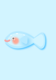 cute blue fish jelly