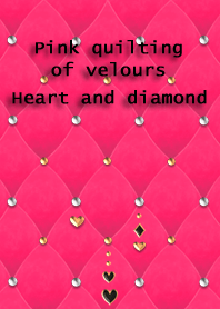 Pink quilting of velours(Heart,diamond)