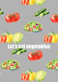 Let's eat vegetables on white JP