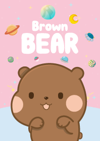 Brown Bears Cutie Galaxy Pink