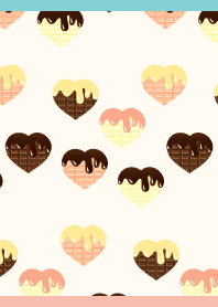 ハートのチョコレート ピンクと水色