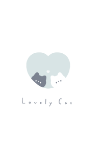 白黒にゃんこ。ライトブルーと白