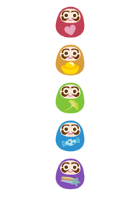 五色幸運不倒翁